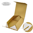 8" x 8" x 4" Collapsable Gift Box w/ 2-pcs White Tissue Paper & Magnetic Square Flap Lid | Classic Stripe