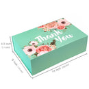 14" x 9" x 4.3" Collapsable Gift Box w/ 2-pcs White Tissue Paper & Magnetic Square Flap Lid | Floral Thank You