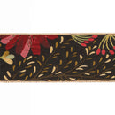 2 1/2" Reversible Floral Tapestry Wired Ribbon | Forest Pale Gold/Black | 5 Yard Roll