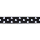 1 1/2" Double-Sided Jacquard Ribbon | Polka Dot Black/White | 10 Yard Roll