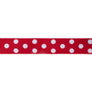 1 1/2" Double-Sided Jacquard Ribbon | Polka Dot Red/White | 10 Yard Roll