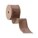 2 1/2" Wired Leather Ribbon | Brown w/ Jute Backing | 10 Yard Roll