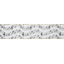 2 1/2" Wired Ribbon | Musical Notes on White | 10 Yard Spool