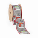 2 1/2" Wired Ribbon | Embroidered Snowman | 5 Yard Roll