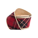 2 1/2" Wired Ribbon | Black/Gold/Red Bias-Plaid w/ Gold Dupioni-fused Backing | 10 Yard Roll