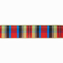 2 1/2" Wired Ribbon | Black/Lime/Red/Royal Plaid w/ Gold Dupioni-fused Backing | 10 Yard Roll