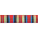 2 1/2" Wired Ribbon | Black/Lime/Red/Royal Plaid w/ Red Dupioni-fused Backing | 10 Yard Roll