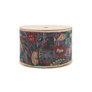 4" Wired Jacquard Ribbon | Burgundy Damask Paisley w/ Gold Dupioni-Fused Backing | 10 Yard Roll