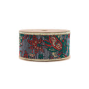 2 1/2" Wired Jacquard Ribbon | Burgundy Damask Paisley w/ Gold Dupioni-Fused Backing | 10 Yard Roll