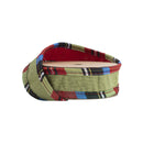 1" Wired Reversible Dupioni Ribbon | Red/Apple Green w/ Plaid Cording | 10 Yard Roll