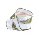 4" Wired Canvas Ribbon | Embroidered Trees | 10 Yard Roll