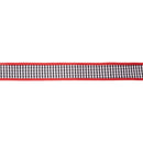 1" Wired Ribbon | Black/White Mini Check w/ Red Backing | 10 Yard Roll