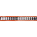 1" Wired Ribbon | Black/White Mini Check w/ Orange Backing | 10 Yard Roll