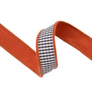1" Wired Ribbon | Black/White Mini Check w/ Orange Backing | 10 Yard Roll