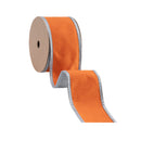 2 1/2" Wired Ribbon | Orange w/Silver Piping and Backing | 10 Yard Roll