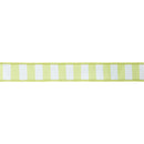 1 1/2" Wired Ribbon | Green/White Medium Horizontal Stripe w/ Green Backing | 10 Yard Roll