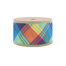 2 1/2" Wired Ribbon | Fall Plaid Bias Cut w/ Moss Backing | 10 Yard Roll