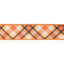 2 1/2" Wired Ribbon | Halloween Plaid Bias Cut w/ Orange Backing | 10 Yard Roll