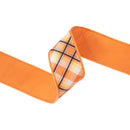 2 1/2" Wired Ribbon | Halloween Plaid Bias Cut w/ Orange Backing | 10 Yard Roll