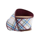 2 1/2" Wired Ribbon | Green/Brown/Blue Plaid Bias Cut w/ Brown Backing | 10 Yard Roll
