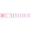 2 1/2" Wired Dupioni Ribbon | Green/Pink/Purple Large Horizontal Stripe with Pink Gingham Backing | 10 Yard Roll