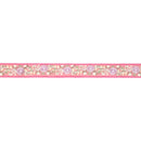 1 1/2" Wired Dupioni Ribbon | Pink Flower Trim | 5 Yard Roll