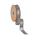 1" Wired Heritage Velvet Ribbon | Silver | 10 Yard Roll