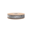 1" Wired Heritage Velvet Ribbon | Silver | 10 Yard Roll