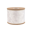 4" Wired Heritage Velvet Ribbon | Ivory | 10 Yard Roll