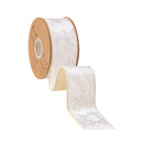 2 1/2" Wired Heritage Velvet Ribbon | Ivory | 10 Yard Roll