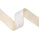 2 1/2" Wired Heritage Velvet Ribbon | Ivory | 10 Yard Roll