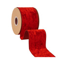 4" Wired Heritage Velvet Ribbon | Red | 10 Yard Roll