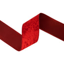 4" Wired Heritage Velvet Ribbon | Red | 10 Yard Roll