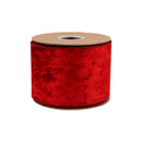 4" Wired Heritage Velvet Ribbon | Red | 10 Yard Roll