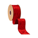 2 1/2" Wired Heritage Velvet Ribbon | Red | 10 Yard Roll