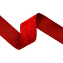 2 1/2" Wired Heritage Velvet Ribbon | Red | 10 Yard Roll