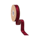 1" Wired Heritage Velvet Ribbon | Burgundy | 10 Yard Roll