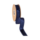 1" Heritage Velvet Ribbon | Blue w/ Blue Backing | 10 Yard Roll