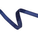 1" Heritage Velvet Ribbon | Blue w/ Blue Backing | 10 Yard Roll