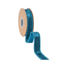 1" Wired Heritage Velvet Ribbon | Teal | 10 Yard Roll