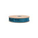 1" Wired Heritage Velvet Ribbon | Teal | 10 Yard Roll