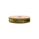 1" Wired Heritage Velvet Ribbon | Moss | 10 Yard Roll