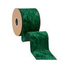 4" Wired Heritage Velvet Ribbon | Hunter | 10 Yard Roll
