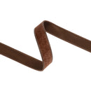 1" Wired Heritage Velvet Ribbon | Brown | 10 Yard Roll