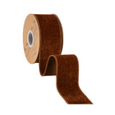 2 1/2" Wired Heritage Velvet Ribbon | Brown | 10 Yard Roll