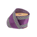 4" Wired Velvet Ribbon | Purple with Checkerboard Pattern w/ Purple Backing | 10 Yard Roll