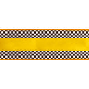 4" Wired Velvet Ribbon | Orange with Checkerboard Pattern w/ Red Backing | 10 Yard Roll