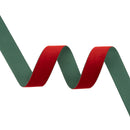 1" Reversible Velvet Ribbon | Red/Green | 10 Yard Roll