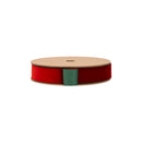 1" Reversible Velvet Ribbon | Red/Green | 10 Yard Roll