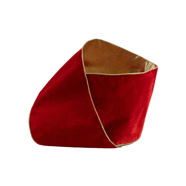 6" Wired Deluxe Reversible Velvet Ribbon | Red | 10 Yard Ribbon